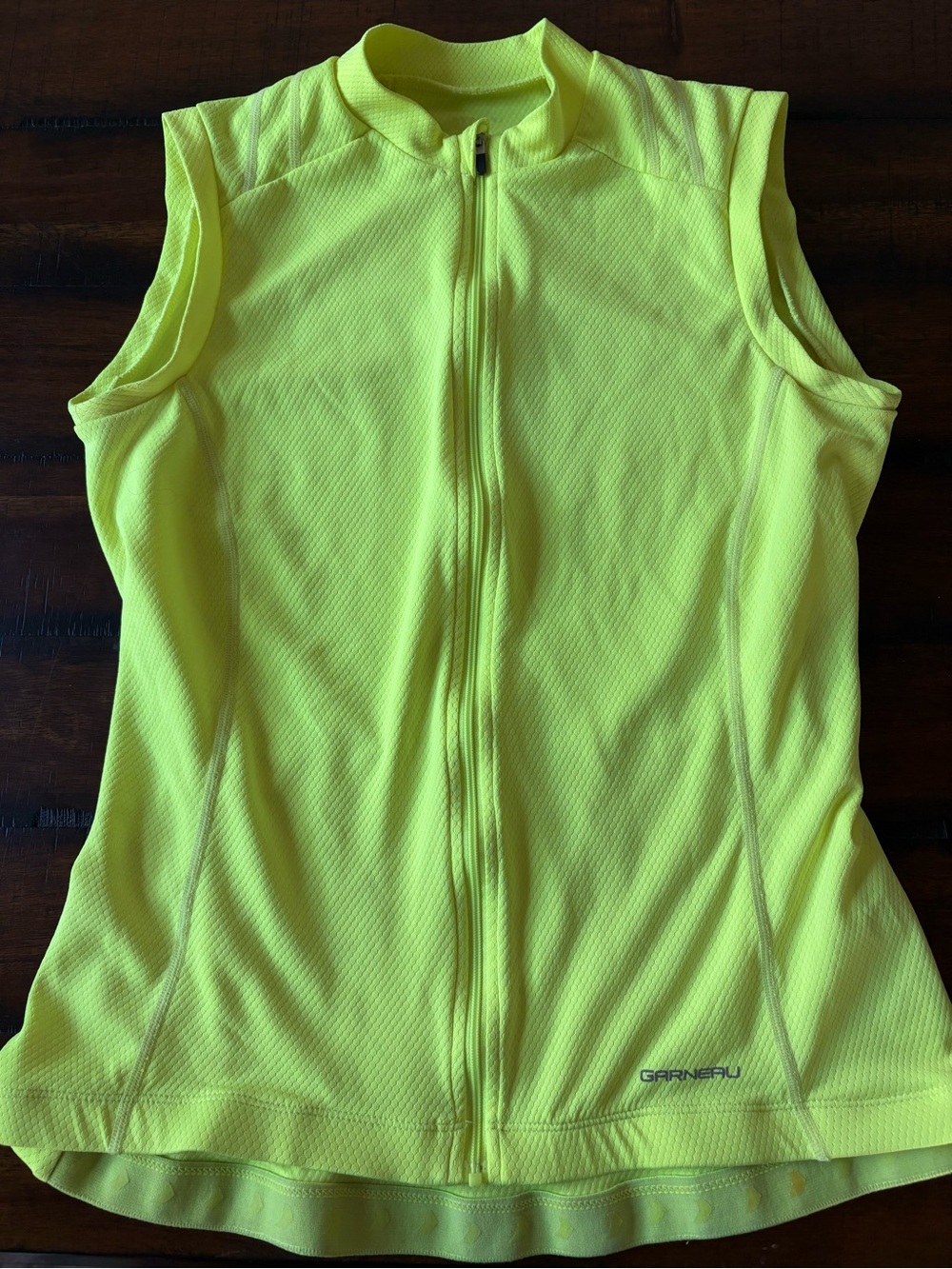 Garneau Women's Neon Yellow Sleeveless Muscle Tee with Full Zip